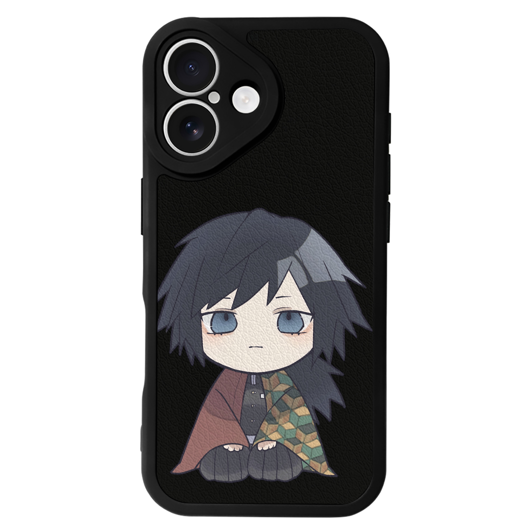 （画像用） 鬼滅の刃（きめつのやいば）水柱-冨岡 義勇／とみおか ぎゆう Tomioka Giyuu 【iPhone 16シリーズ対応】シリコンスマホケース（レザー調） 材質：シリコン